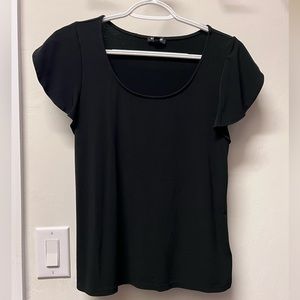 Express Versatile Black Shirt with Criss Cross Sleeve Detail Size Small